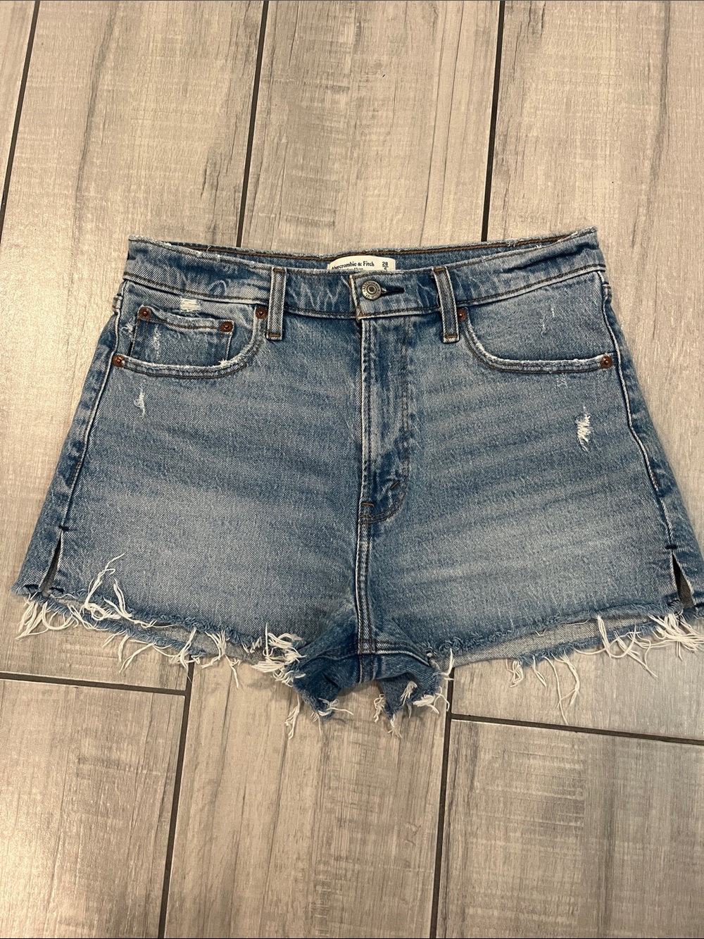 Abercrombie & Fitch Distressed Blue Denim Cutoff Shorts